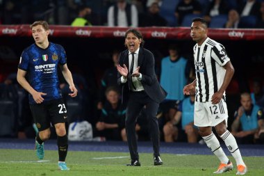 ROME, İtalya - 11.05.2022: FC JUVENTUS TURIN 'e karşı FC INTERNAZIONALE MILAN' ın Roma 'daki Olimpiyat Stadyumu' nda oynanan İtalya Kupası Finali 2022 Kupası 'nda eylem halindedir.