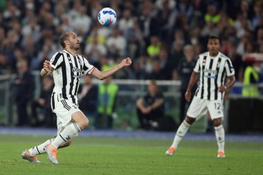 ROME, İtalya - 11.05.2022: FC JUVENTUS TURIN 'e karşı FC INTERNAZIONALE MILAN' ın Roma 'daki Olimpiyat Stadyumu' nda oynanan İtalya Kupası Finali 2022 Kupası 'nda eylem halindedir.