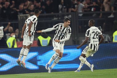 ROME, Italy - 11.05.2022:   in action during the football match Italy Cup Final 2022 Trophy  between FC JUVENTUS TURIN VS FC INTERNAZIONALE MILAN  at Olympic stadium in Rome