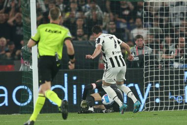 ROME, İtalya - 11.05.2022: FC JUVENTUS TURIN 'e karşı FC INTERNAZIONALE MILAN' ın Roma 'daki Olimpiyat Stadyumu' nda oynanan İtalya Kupası Finali 2022 Kupası 'nda eylem halindedir.