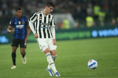 ROME, İtalya - 11.05.2022: FC JUVENTUS TURIN 'e karşı FC INTERNAZIONALE MILAN' ın Roma 'daki Olimpiyat Stadyumu' nda oynanan İtalya Kupası Finali 2022 Kupası 'nda eylem halindedir.
