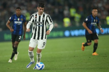 ROME, İtalya - 11.05.2022: FC JUVENTUS TURIN 'e karşı FC INTERNAZIONALE MILAN' ın Roma 'daki Olimpiyat Stadyumu' nda oynanan İtalya Kupası Finali 2022 Kupası 'nda eylem halindedir.
