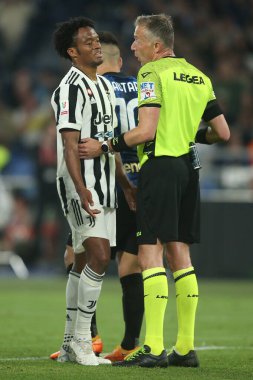 ROME, İtalya - 11.05.2022: FC JUVENTUS TURIN 'e karşı FC INTERNAZIONALE MILAN' ın Roma 'daki Olimpiyat Stadyumu' nda oynanan İtalya Kupası Finali 2022 Kupası 'nda eylem halindedir.