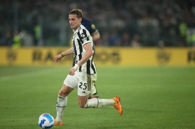 ROME, Italy - 11.05.2022:   in action during the football match Italy Cup Final 2022 Trophy  between FC JUVENTUS TURIN VS FC INTERNAZIONALE MILAN  at Olympic stadium in Rome