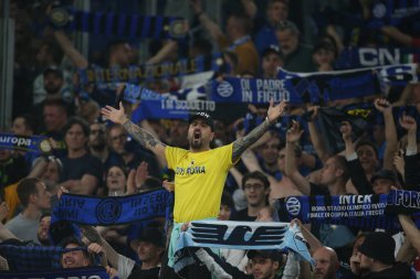ROME, İtalya - 11.05.2022: FC JUVENTUS TURIN 'e karşı FC INTERNAZIONALE MILAN' ın Roma 'daki Olimpiyat Stadyumu' nda oynanan İtalya Kupası Finali 2022 Kupası 'nda eylem halindedir.