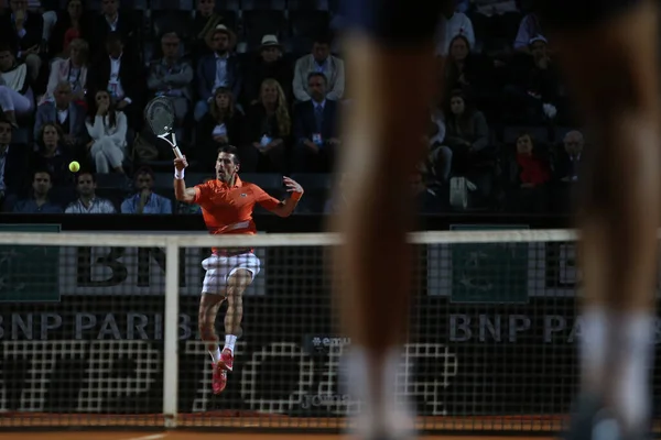 Rome Italy 2022 Novak Djokovic Srb Play Game Casper Ruud — стоковое фото