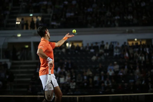 Rome Italy 2022 Novak Djokovic Srb Play Game Casper Ruud — Zdjęcie stockowe