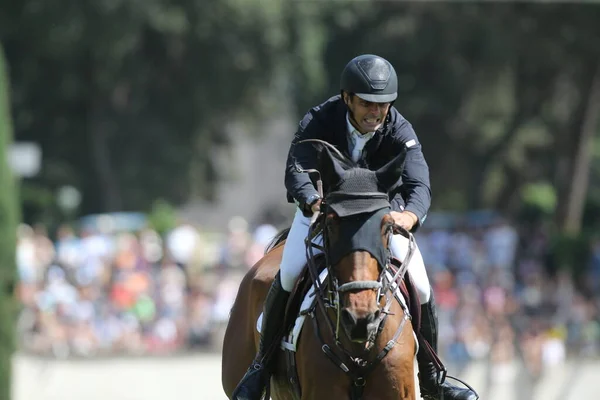 Roma Italia 2022 Emanuele Camilli Ita Cavalcare Chadellano Durante Piazza — Foto Stock