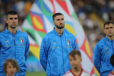ROME, İtalya - 07.06.2022: GIANLUCA MANCINI (ITALY), BRYAN CRISTANTE (ITALY), UEFA Milletler Ligi 2023 'te İtalya ile HUngary arasındaki maç sırasında Cesena' da Orogel Stadyumu-Dino Manuzzi, 07 Haziran 2022.