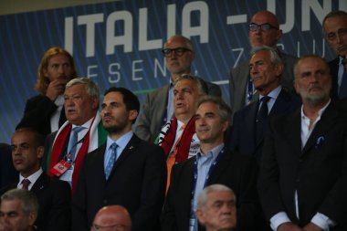 ROME, İtalya - 07.06.2022: Viktor Orban, Gravina UEFA Milletler Ligi 2023 futbol karşılaşması sırasında İtalya ile Hungary arasında Cesena 'da oynanan Orogel Stadyumu-Dino Manuzzi maçında 07 Haziran 2022.