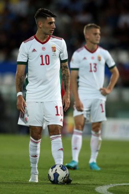 ROME, İtalya - 07.06.2022: DOMINIK SZOBOSZLAI (HUN) UEFA Uluslar Ligi 2023 'te oynanan Orogel Stadyumu-Dino Manuzzi maçında İtalya ile Hungary arasındaki maç 7 Haziran 2022.