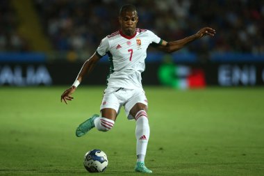 ROME, İtalya - 07.06.2022: LOIC NEGO (HUN) UEFA Milletler Ligi 2023 futbol karşılaşması sırasında İtalya ile HUngary arasında oynanan Orogel Stadyumu-Dino Manuzzi maçında.