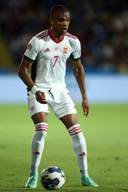 ROME, İtalya - 07.06.2022: LOIC NEGO (HUN) UEFA Milletler Ligi 2023 futbol karşılaşması sırasında İtalya ile HUngary arasında oynanan Orogel Stadyumu-Dino Manuzzi maçında.