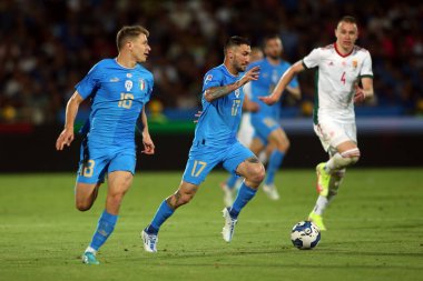 ROME, İtalya - 07.06.2022: MATTEO POLITANO (ITALY) UEFA Milletler Ligi 2023 futbol karşılaşması sırasında İtalya ile Hungary arasındaki Orogel Stadyumu-Dino Manuzzi maçı, 07 Haziran 2022.