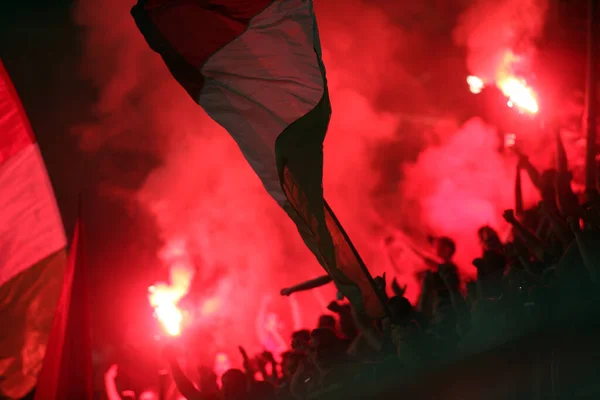 Roma Itália 2022 Fãs Hungrianos Durante Jogo Futebol Uefa Nations — Fotografia de Stock