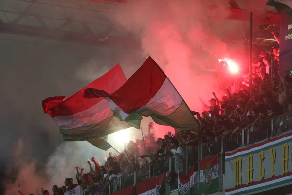 Roma Itália 2022 Fãs Hungrianos Durante Jogo Futebol Uefa Nations — Fotografia de Stock