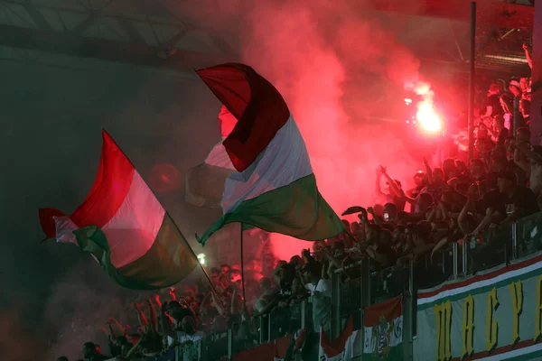 Řím Itálie 2022 Hungarian Fans Během Fotbalového Utkání Mezi Itálií — Stock fotografie
