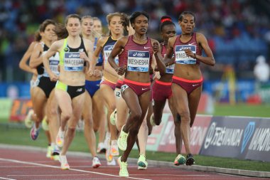 ROME, İtalya - 09.06.2022: MESHESHA HIRUT (ETH) IAF Wanda Diamond League - Roma 'daki Stadio Olimpico' da Golden Gala toplantısı 2022. 