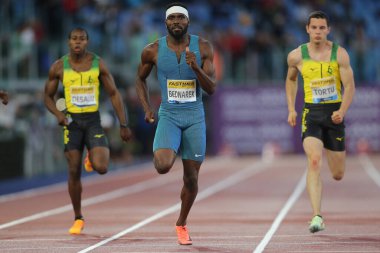 ROME, İtalya - 09.06.2022: BEDNAREK KENNETH (ABD) IAAF Wanda Diamond League - Roma 'daki Stadio Olimpico' da 2022 Golden Gala toplantısı. 