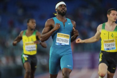 ROME, İtalya - 09.06.2022: BEDNAREK KENNETH (ABD) IAAF Wanda Diamond League - Roma 'daki Stadio Olimpico' da 2022 Golden Gala toplantısı. 