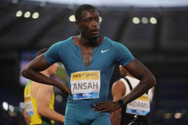 ROME, İtalya - 09.06.2022: ANSAH OWEN (GER) IAAF Wanda Diamond League - Roma 'daki Stadio Olimpico' da Golden Gala toplantısı 2022. 