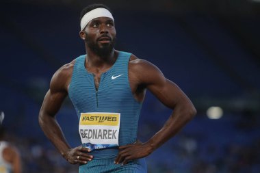 ROME, İtalya - 09.06.2022: BEDNAREK KENNETH (ABD) IAAF Wanda Diamond League - Roma 'daki Stadio Olimpico' da 2022 Golden Gala toplantısı. 