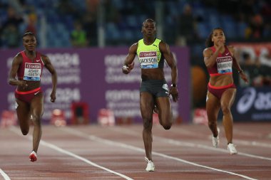 ROME, İtalya - 09.06.2022: JACKSON SHERICKA (JAM) IAF Wanda Diamond League - Roma 'daki Stadio Olimpico' da Golden Gala toplantısı 2022. 