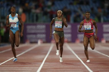 ROME, İtalya - 09.06.2022: THOMSON-HERAH (JAM) IAAF Wanda Diamond League - Roma 'daki Stadio Olimpico' da 2022 Altın Gala toplantısı. 