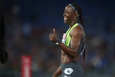 ROME, İtalya - 09.06.2022: JACKSON SHERICKA (JAM) IAF Wanda Diamond League - Roma 'daki Stadio Olimpico' da Golden Gala toplantısı 2022. 