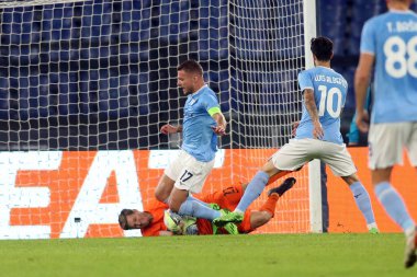 Roma, İtalya 13.10.2022: Sturm Graz 'dan Siebenhandl, UEFA Avrupa Ligi 2022 / 2023 Grup f, 4. gün, S.S. Lazio Sturm Graz' a karşı Roma Olimpiyat Stadyumu 'nda 13 Ekim 2022' de oynanan davada Lazio 'nun hareketsiz durması.