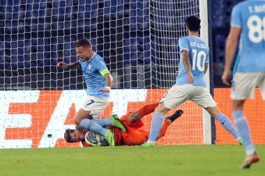 Roma, İtalya 13.10.2022: Sturm Graz 'dan Siebenhandl, UEFA Avrupa Ligi 2022 / 2023 Grup f, 4. gün, S.S. Lazio Sturm Graz' a karşı Roma Olimpiyat Stadyumu 'nda 13 Ekim 2022' de oynanan davada Lazio 'nun hareketsiz durması.