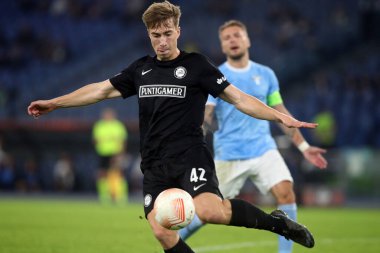 Roma, İtalya 13.10.2022: UEFA Avrupa Ligi 2022 / 2023 Grubu f, 4. gün S.S. Lazio 'ya karşı Sturm Graz, 13 Ekim 2022 tarihinde Roma Olimpiyat Stadyumu' nda faaliyet gösteriyor.