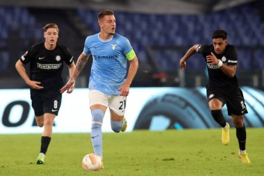 Roma, İtalya 13.10.2022: Lazio Milinkoviç UEFA Avrupa Ligi 2022 / 2023 Grup f, 4. gün, S.S. Lazio ile Sturm Graz Roma Olimpiyat Stadyumu 'nda 13 Ekim 2022' de karşı karşıya geldi.