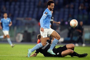 Roma, İtalya 13.10.2022: UEFA Avrupa Ligi 2022 / 2023 Grubu f, 4. gün, S.S. Lazio Sturm Graz 'a karşı Roma Olimpiyat Stadyumu' nda 13 Ekim 2022 'de oynanan davada Lazio' lu Anderson eylemde.