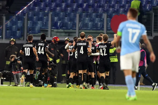 Roma Italia 2022 Boving Sturm Graz Marca Gol Celebra Durante — Foto de Stock