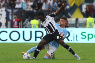 Roma, İtalya 16.10.2022: 16 Ekim 2022 'de İtalya' nın başkenti Roma 'da SS Lazio ve Udinese Calcio arasında oynanan Serie A maçı sırasında.