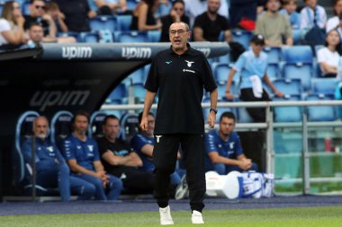 Roma, İtalya 16.10.2022: Maurizio Sarri teknik direktörü Lazio, 16 Ekim 2022 'de İtalya' nın başkenti Roma 'da SS Lazio ve Udinese Calcio arasında oynanan Serie A karşılaşmasında görev aldı..