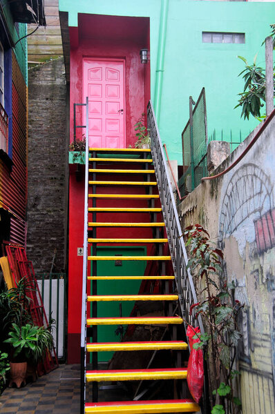 Caminito Street, in La Boca. One of the most visited attractions in Buenos Aires, Argentina