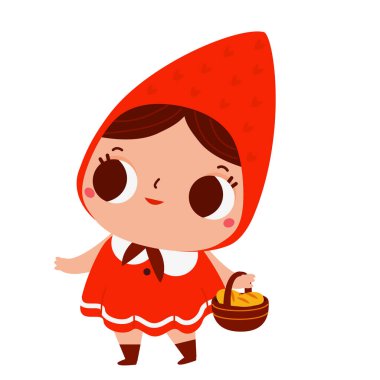 Tatlı Kırmızı Başlıklı Kız. Çizgi roman masalı kızı karakteri