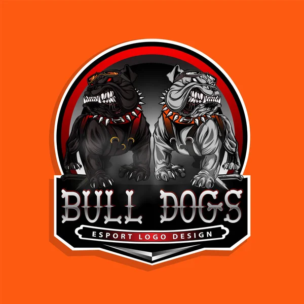 Anger Bulldog Gaming Mascot Logo — Stock Vector