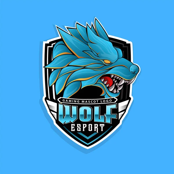 Wolf Esport Gaming Mascot Logo Vector Design — Stock Vector