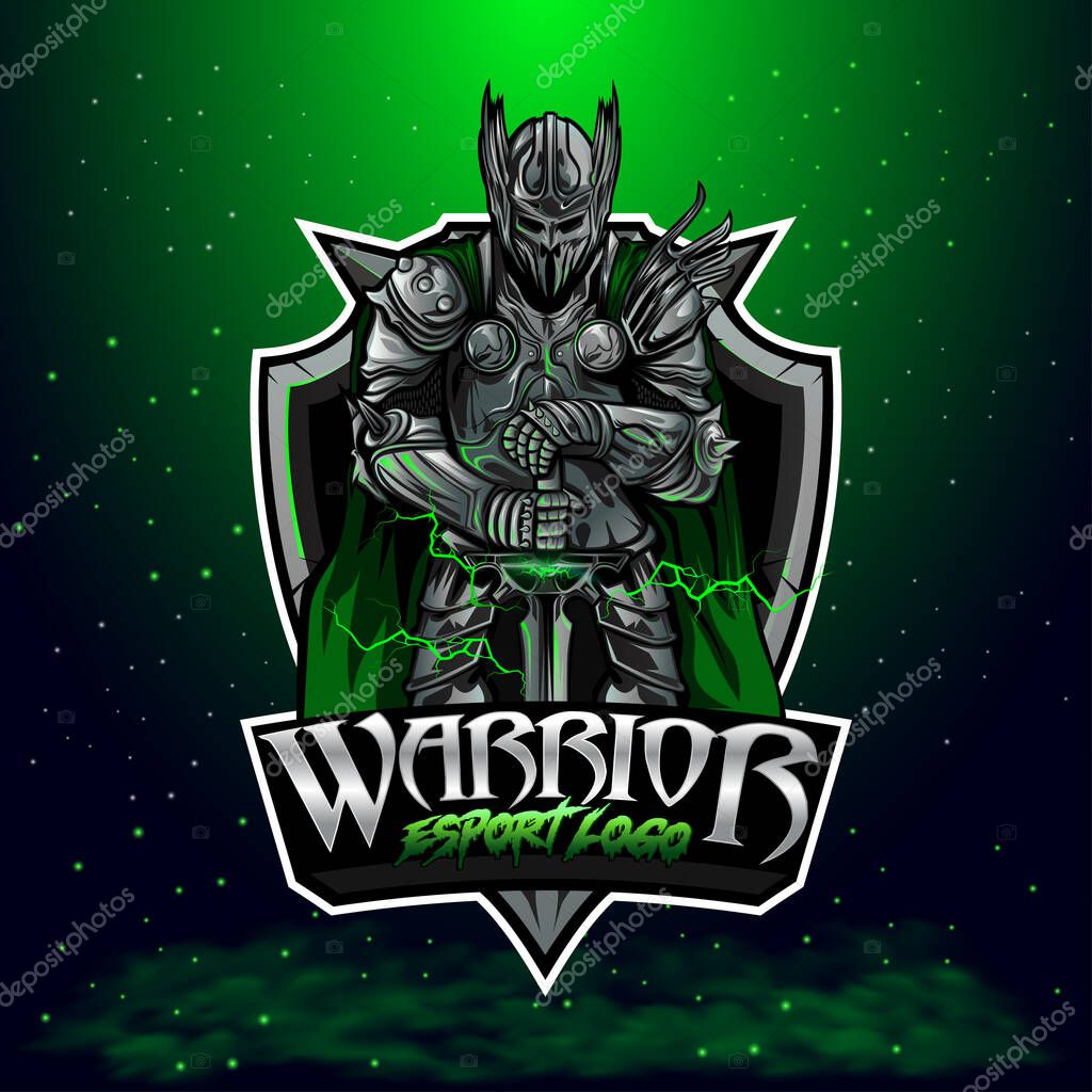Modern warrior logo template