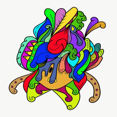 Colorful Vector Octopus Hand Drawn Doodle Illustration Background for Banners, Posters, Tshirts and Patterns