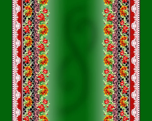 Indian Kurtis Digital Print Dupatta Design Geometric Pattern Phulkari Dupatta — Stockfoto