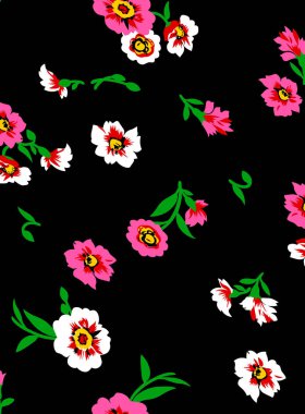 Seamless Floral Pattern in vector.Vector seamless pattern collection.Wild flowers, leaves, branches, candies repeat pattern design set.seamless floral pattern.Handmade. Wallpaper, fabric or design of 