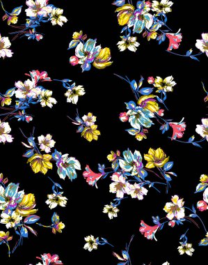 Seamless Floral Pattern in vector.Vector seamless pattern collection.Wild flowers, leaves, branches, candies repeat pattern design set.seamless floral pattern.Handmade. Wallpaper, fabric or design of 
