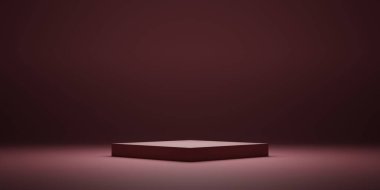 Product display pink podium for product presentation.