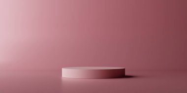 Product display pink podium for product presentation.