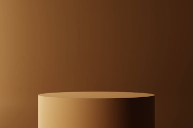 Product display brown podium for product presentation.3d rendering