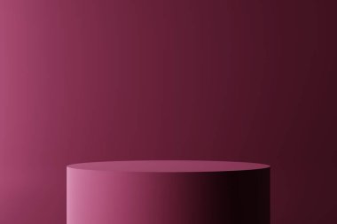 Product display purple podium for product presentation.3d rendering